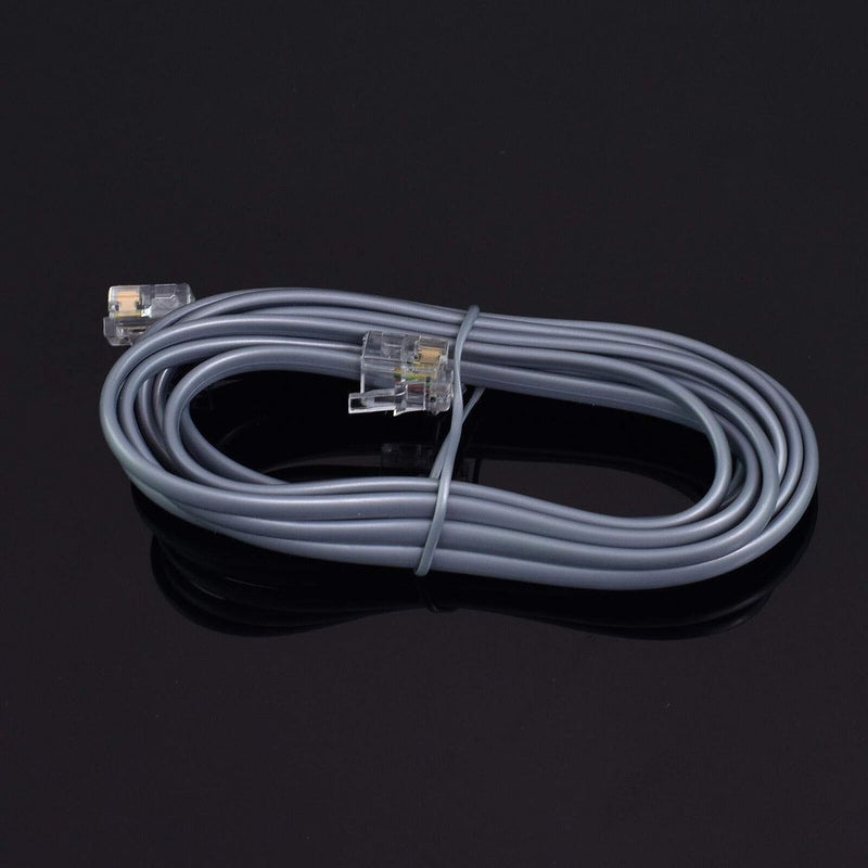 Conext Link RJ11 6P4C Modular Telephone Extension Cable Phone Cord Line Wire (7 Feet, Grey) ï¼ˆ33203ï¼‰ - Image 1